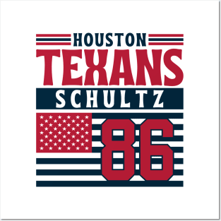 Houston Texans Schultz 86 American Flag Football Posters and Art
